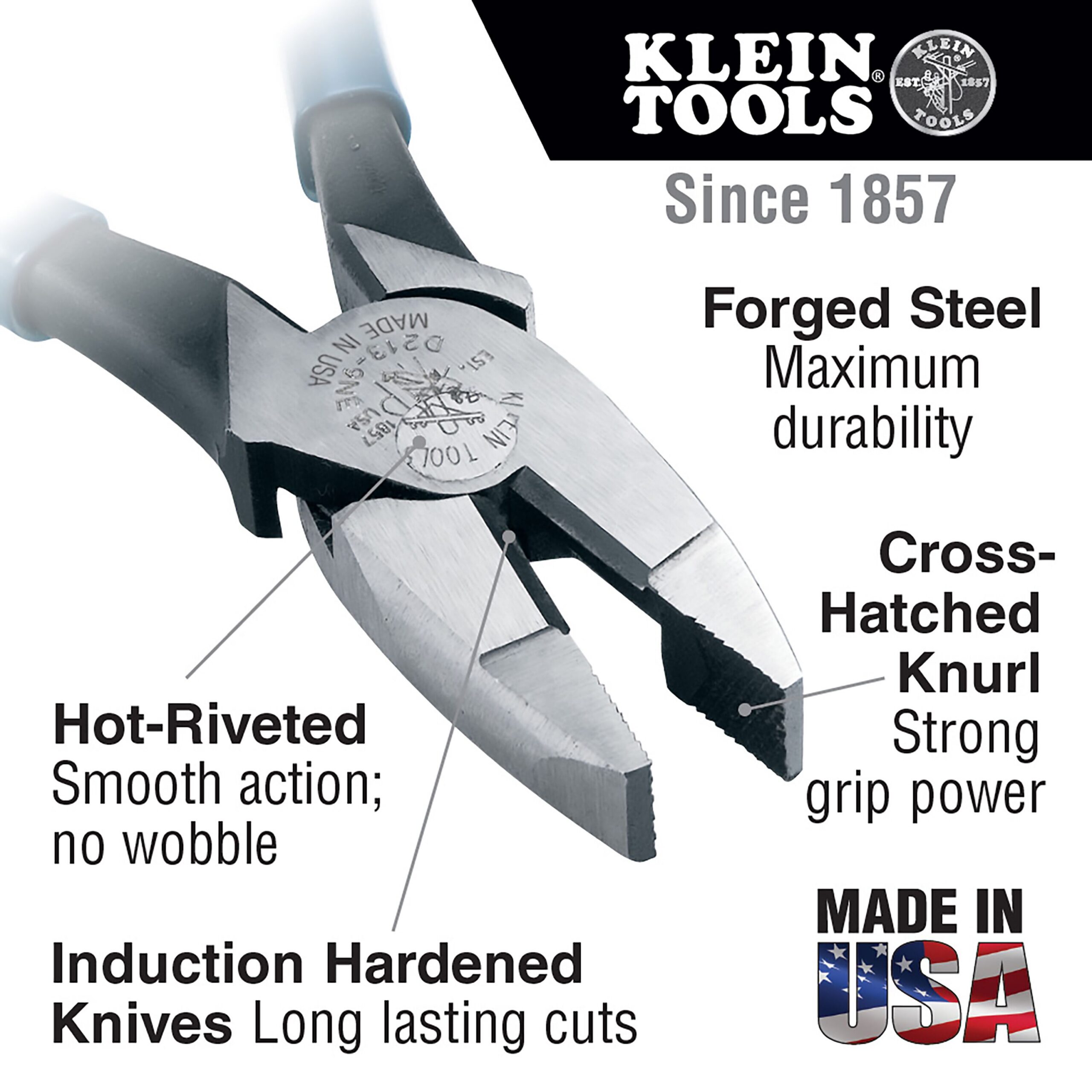 KLEIN TOOLS Lineman's Pliers, New England Nose, 9-Inch 4 KLEIN TOOLS Lineman's Pliers, New England Nose, 9-Inch - Image 4